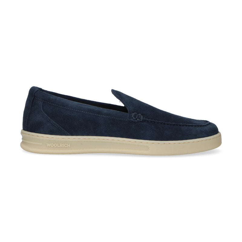 Woolrich mocassino in camoscio blu