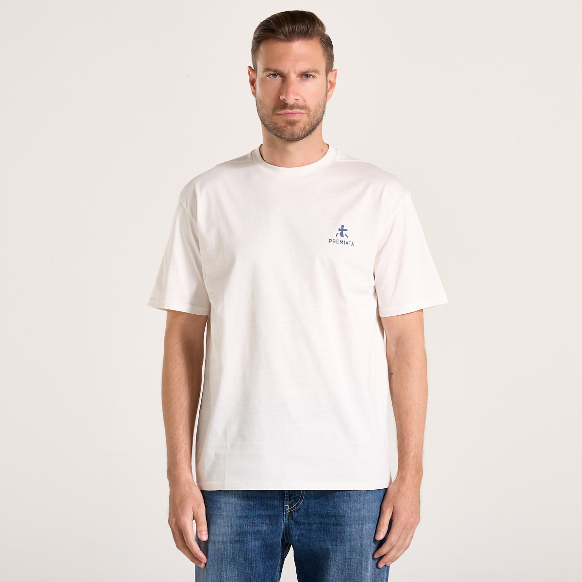 Premiata t-shirt girocollo in tessuto bianco