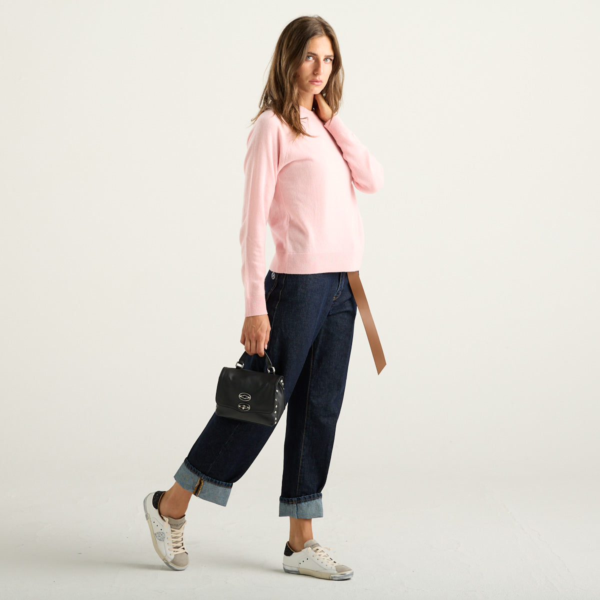 Haveone Jeans Donna Balloon Blu Scuro con Cintura