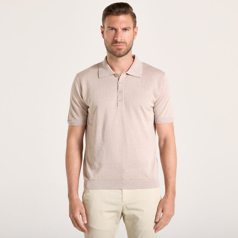 Wool & Co polo in maglia beige