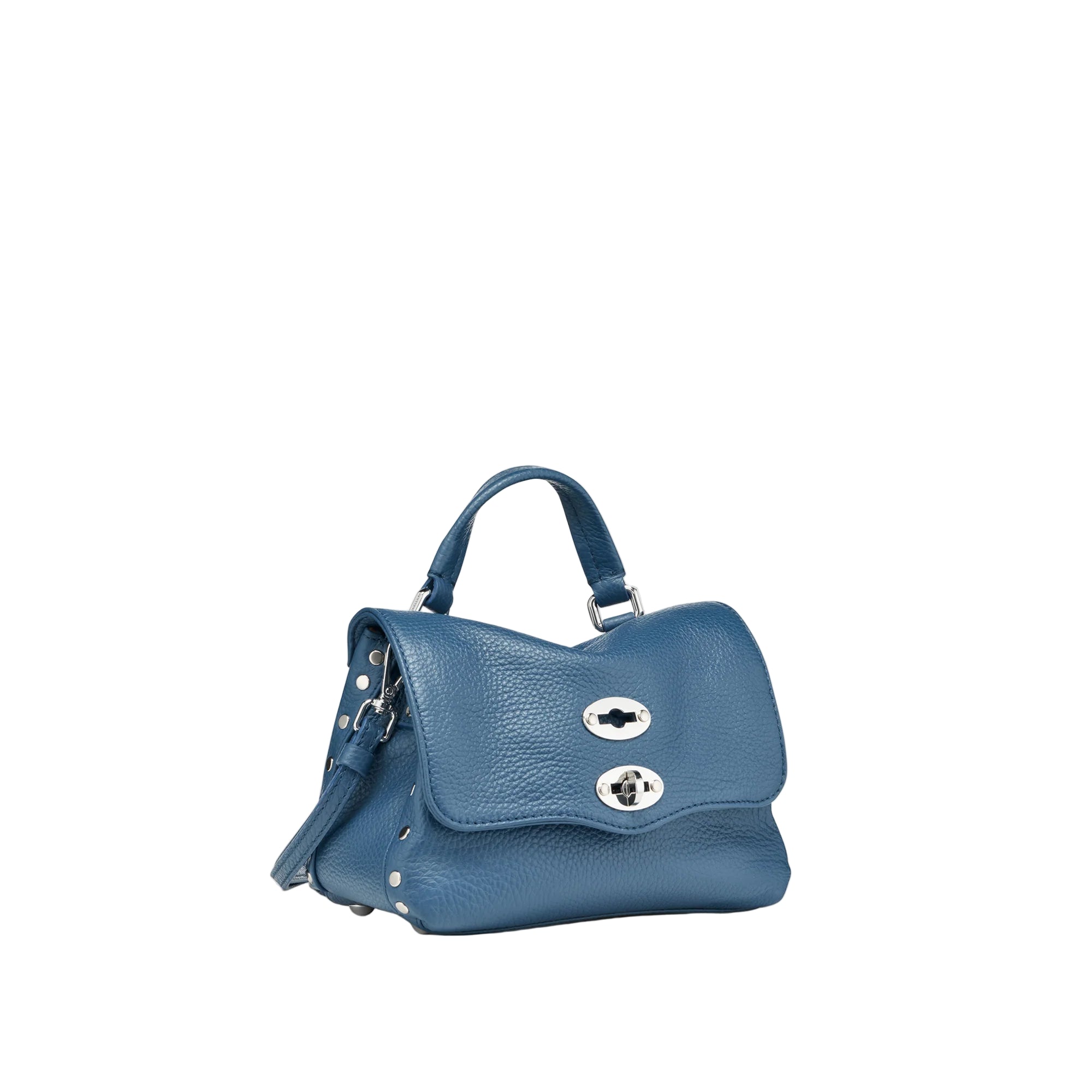 Zanellato Postina baby in pelle martellata blu