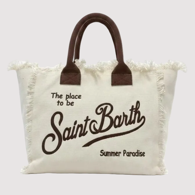 Mc2 Saint Barth borsa Vanity marrone e panna
