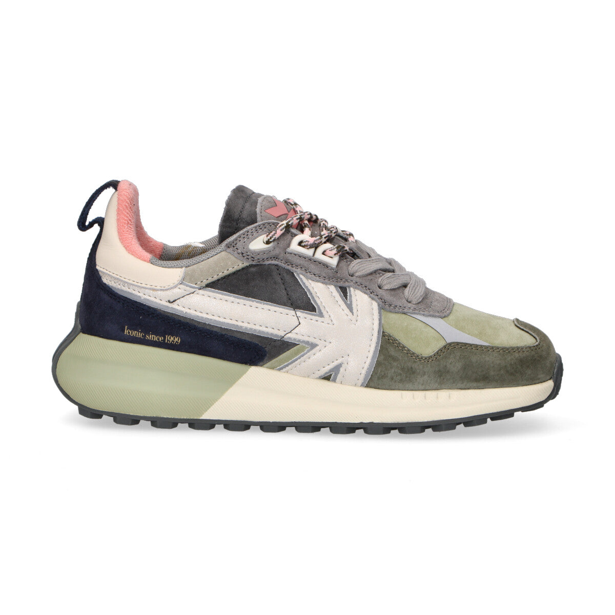 Kaotiko sneaker Detroit Multi Suede Khaki camoscio verde
