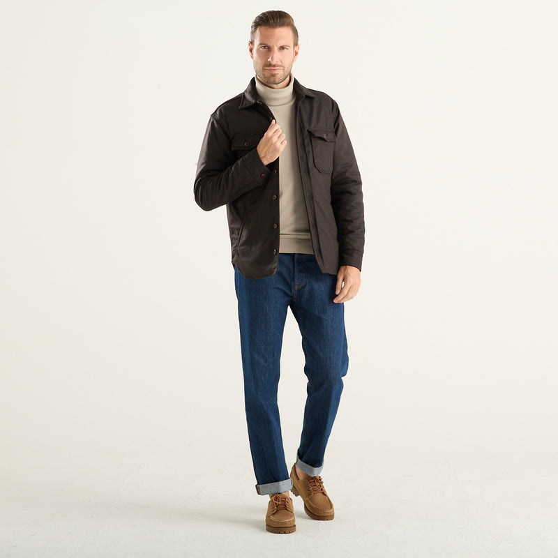 Bl’ker giacca-camicia uomo marrone imbottita W5003-B