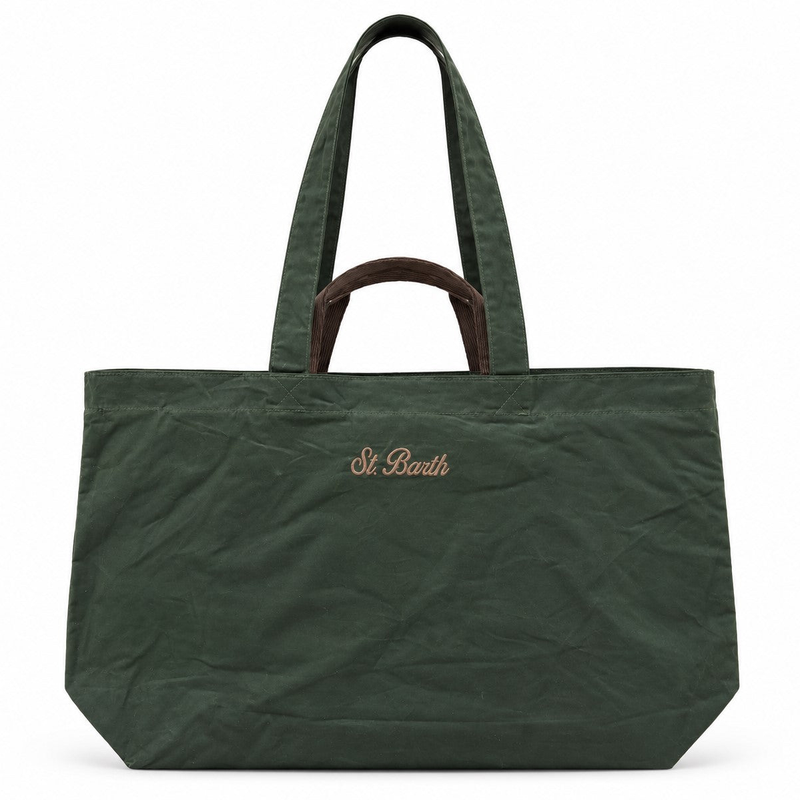Mc2 Saint Barth borsa Essential Wax verde militare