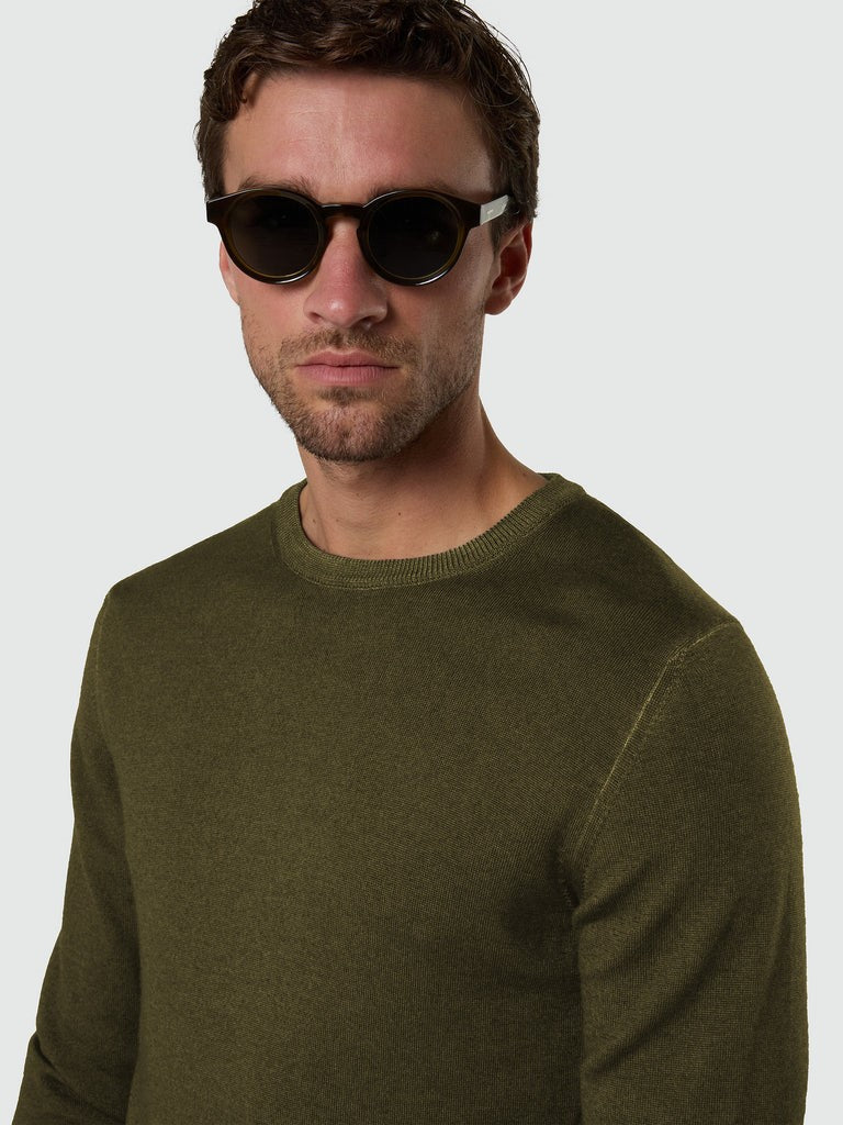 North Sails maglione in lana merino lavata forest night