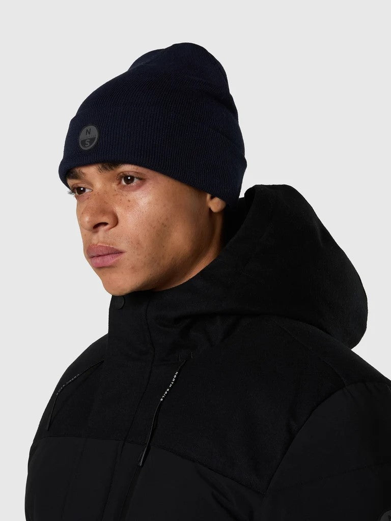 North Sails berretto con patch North tech navy blu