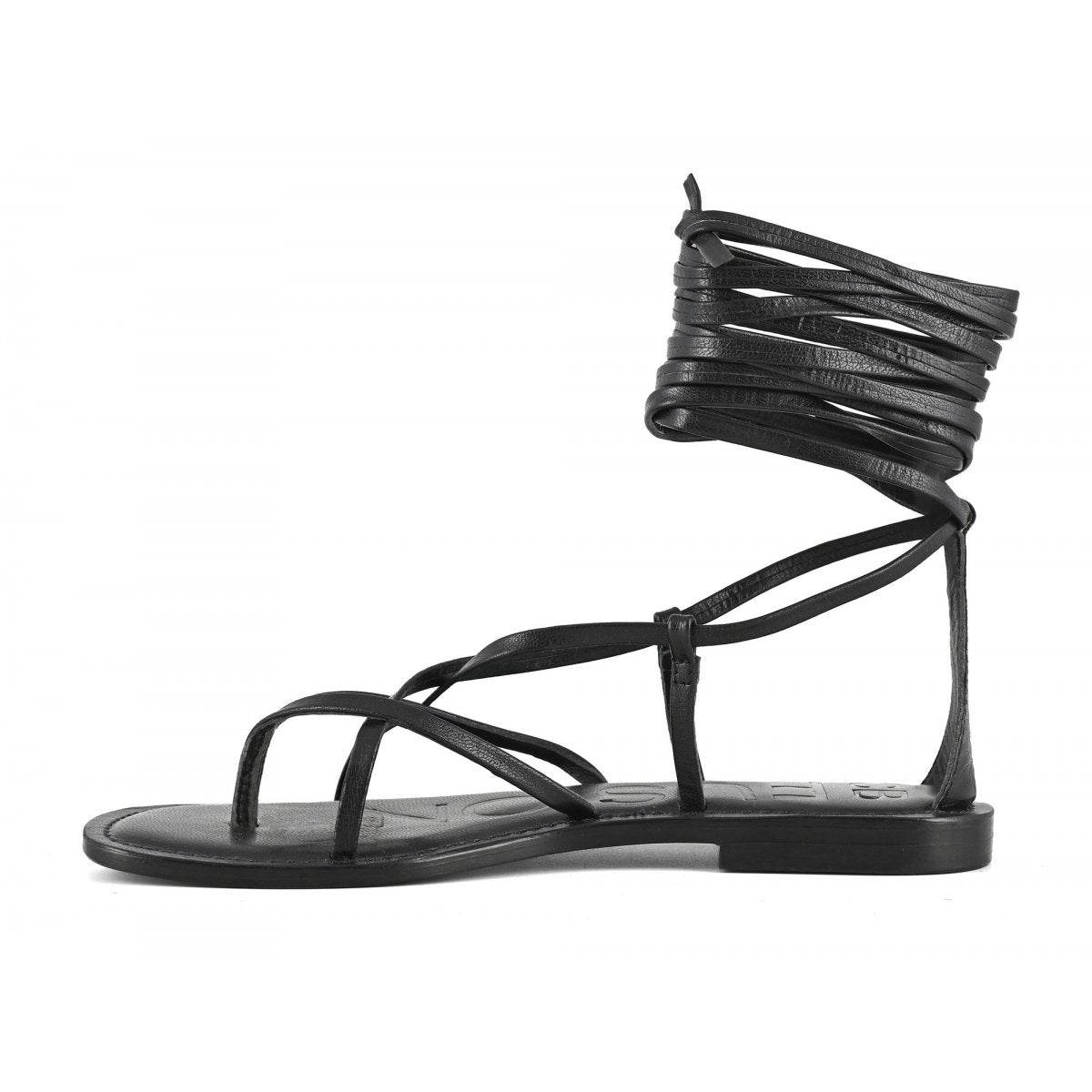 Coral Blue sandalo in pelle nera