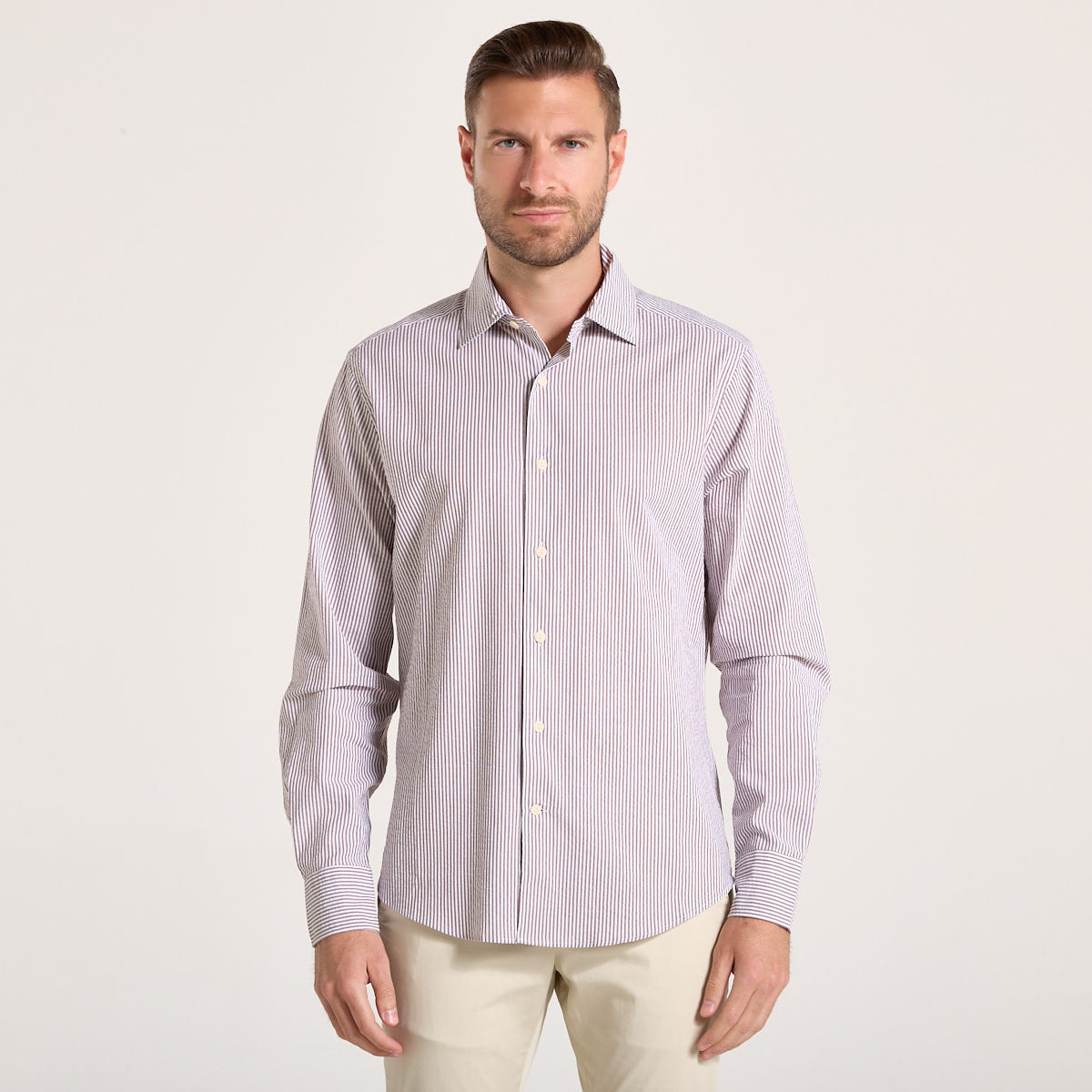 Mc2 Saint Barth camicia pamplona in seersucker stripes beige