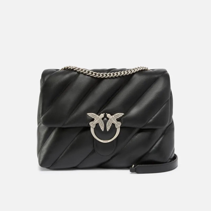 Pinko Big Love bag Puff maxi quilt pelle nera