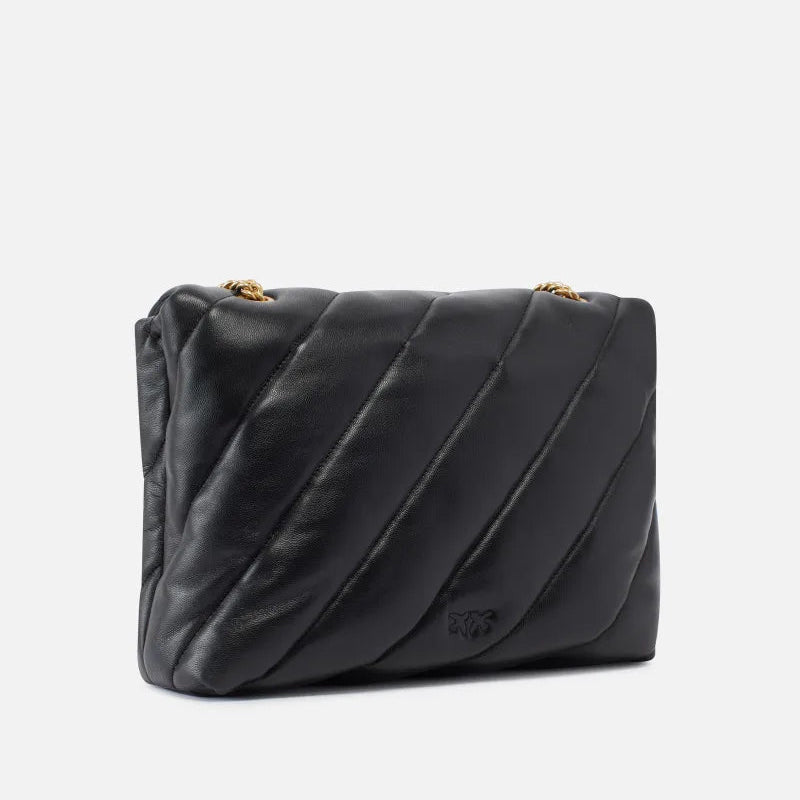 Pinko big love bag puff maxi quilt pelle nera