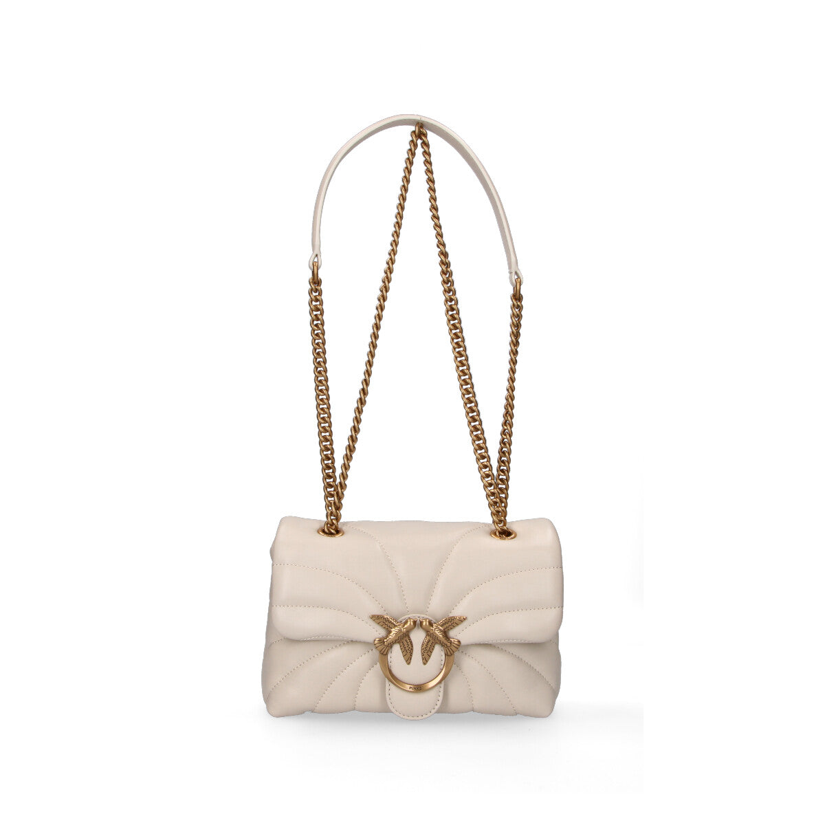 Pinko borsa Love Puff Mini Butterfly pelle bianca