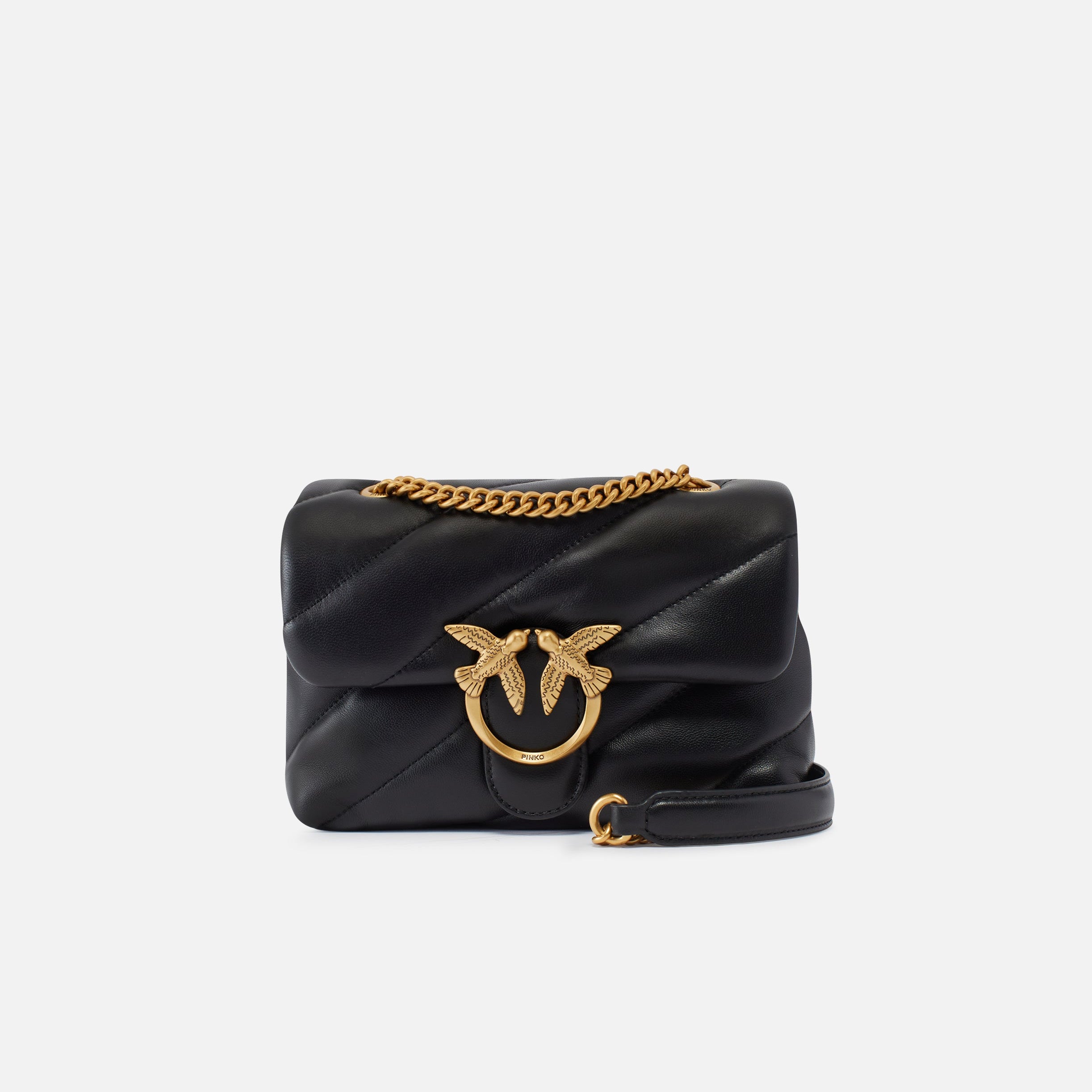 Pinko mini love bag puff maxi quilt pelle nera