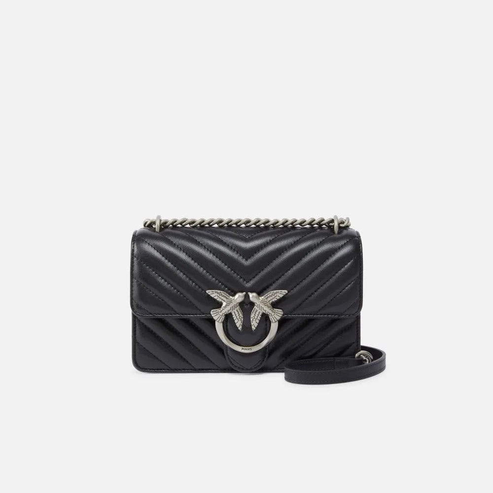 Pinko mini love bag one simply chevron nera