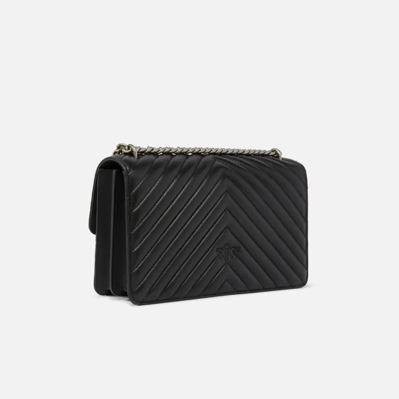 Pinko classic love bag one chevron pelle nera