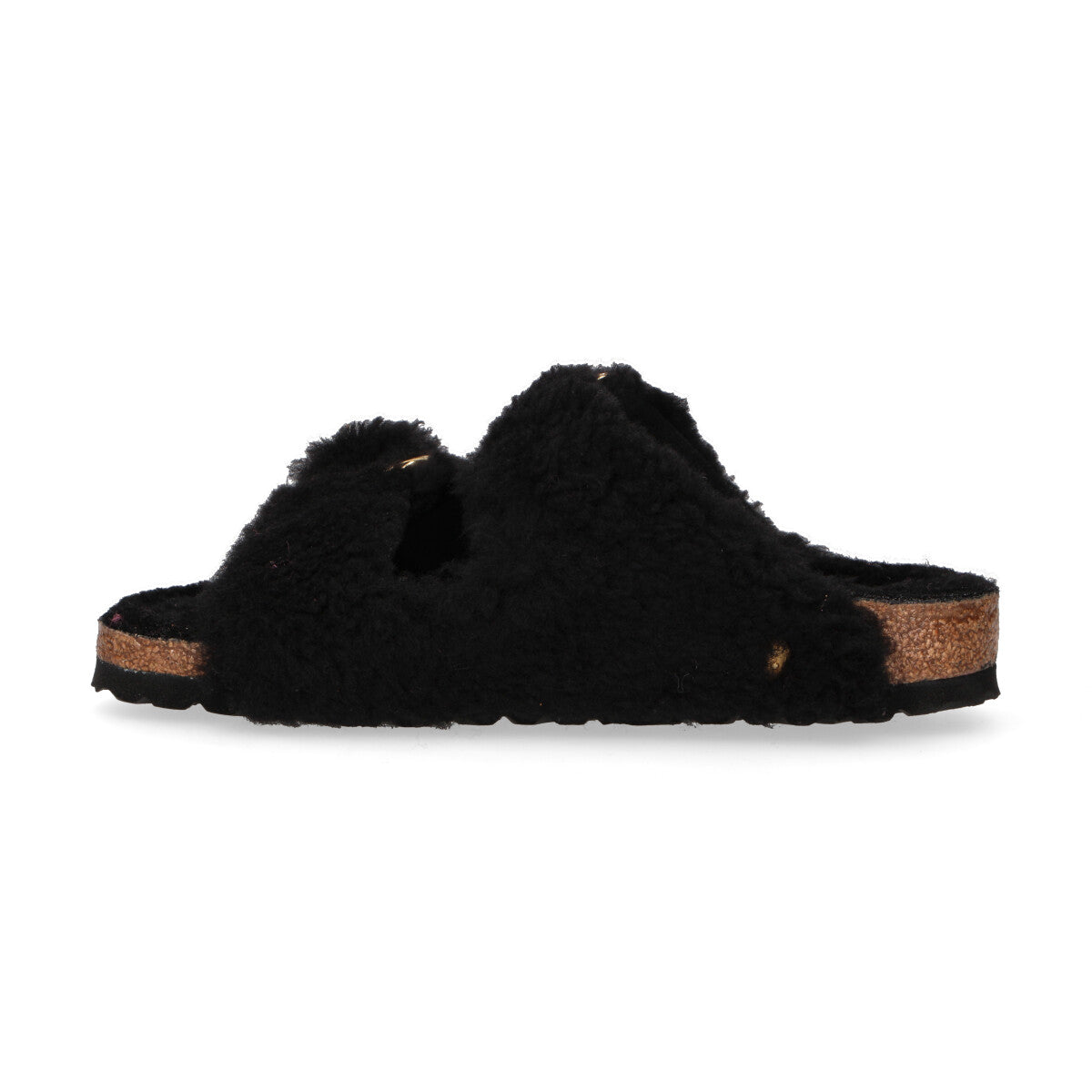 Birkenstock ciabatta Arizona Big Buckle teddy nero
