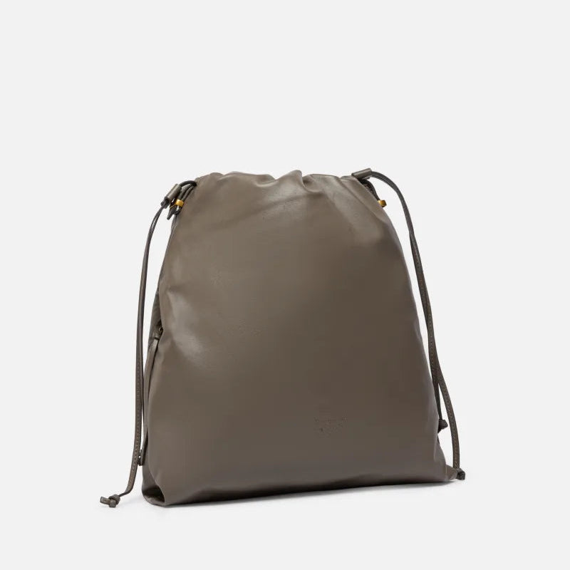 Pinko media Slouchy Bag verticale in pelle grigia