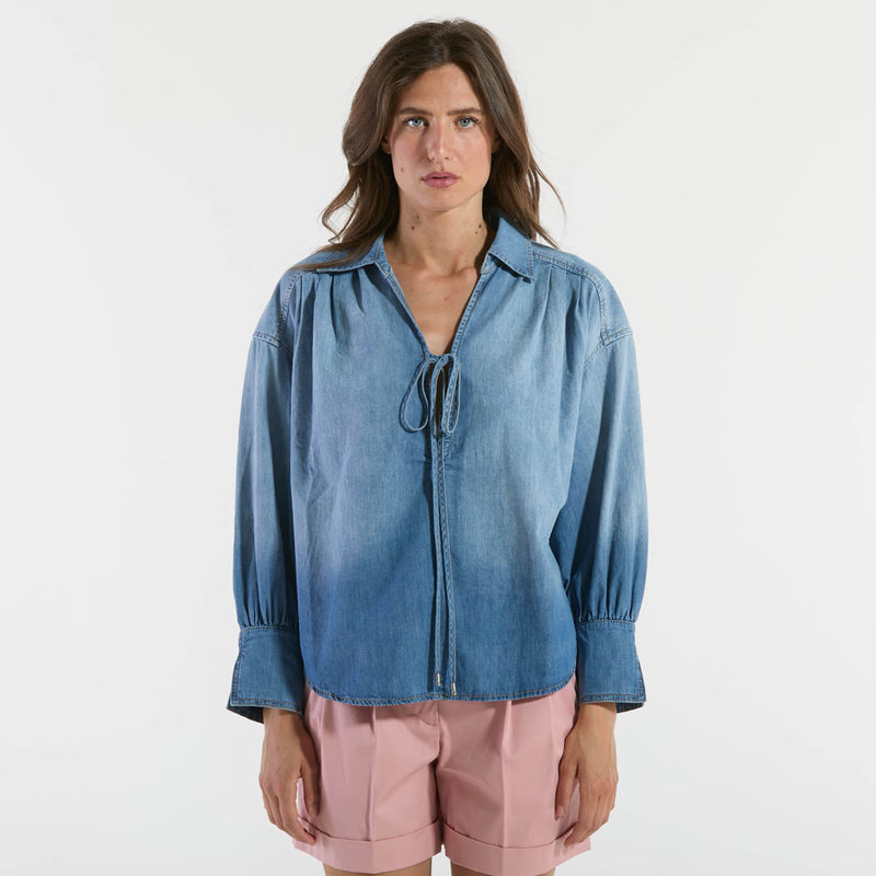 Pinko camicia morbida in denim jeans