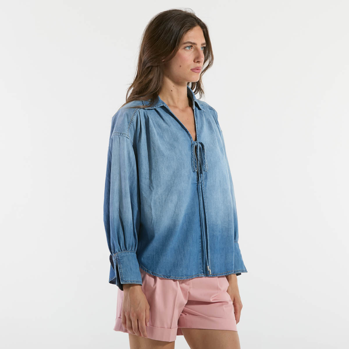 Pinko camicia morbida in denim jeans