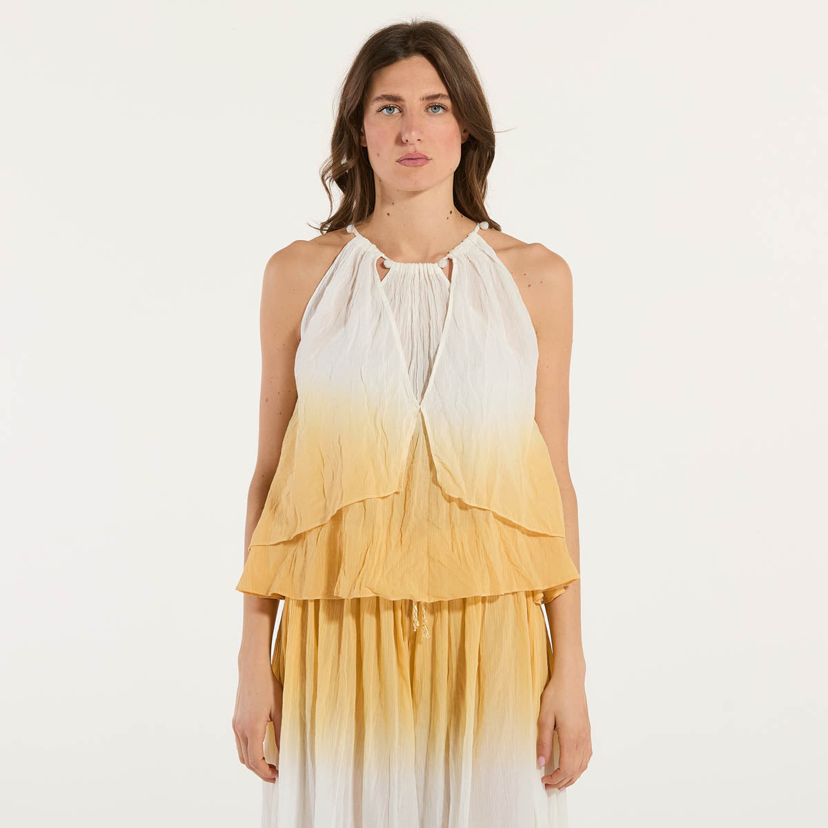 Pinko top smanicato voluminoso sfumato