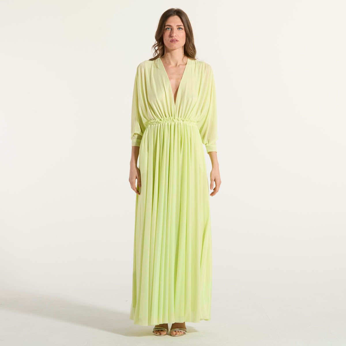 Pinko abito lungo con scollo profondo lime