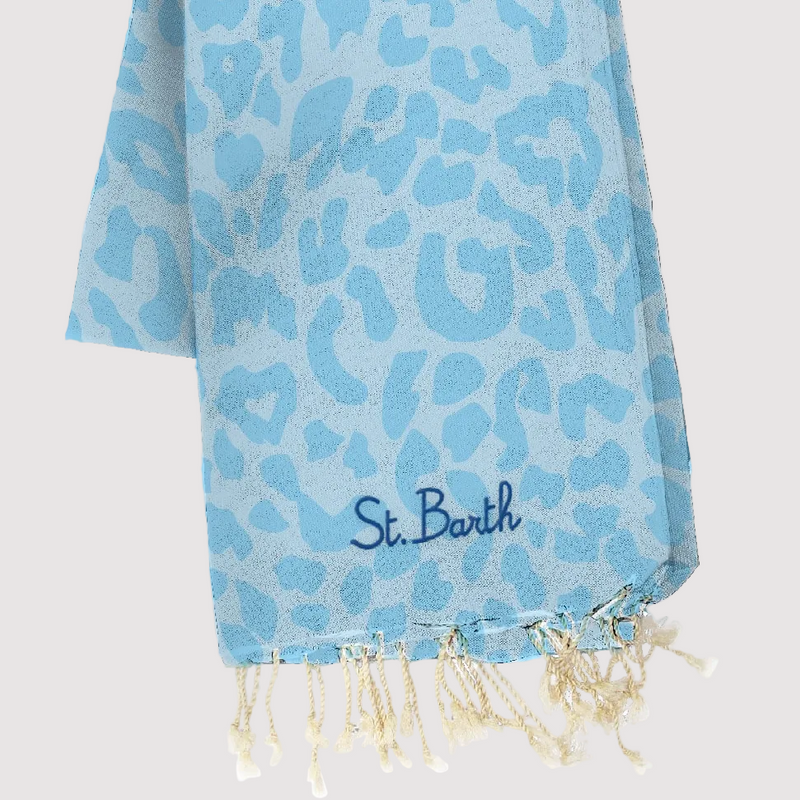 Mc2 Saint Barth telo mare foutas pastel leopard azzurro