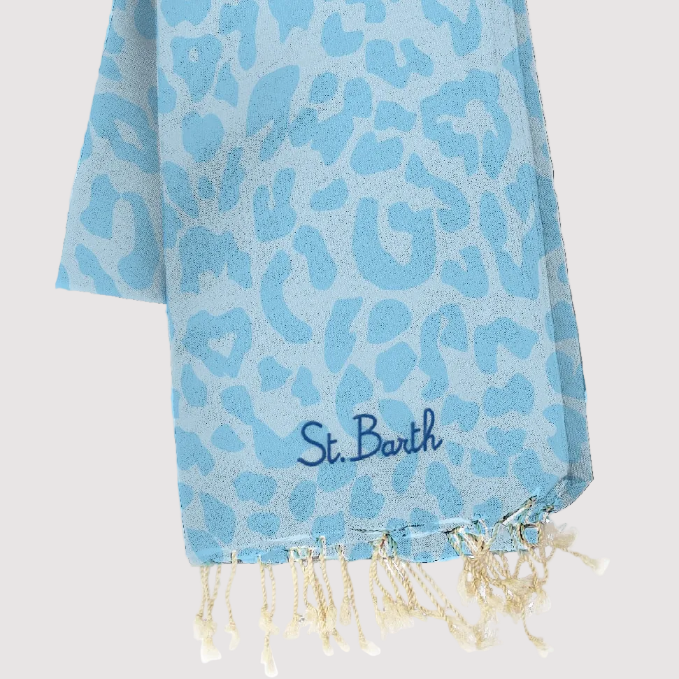 Mc2 Saint Barth telo mare foutas pastel leopard azzurro