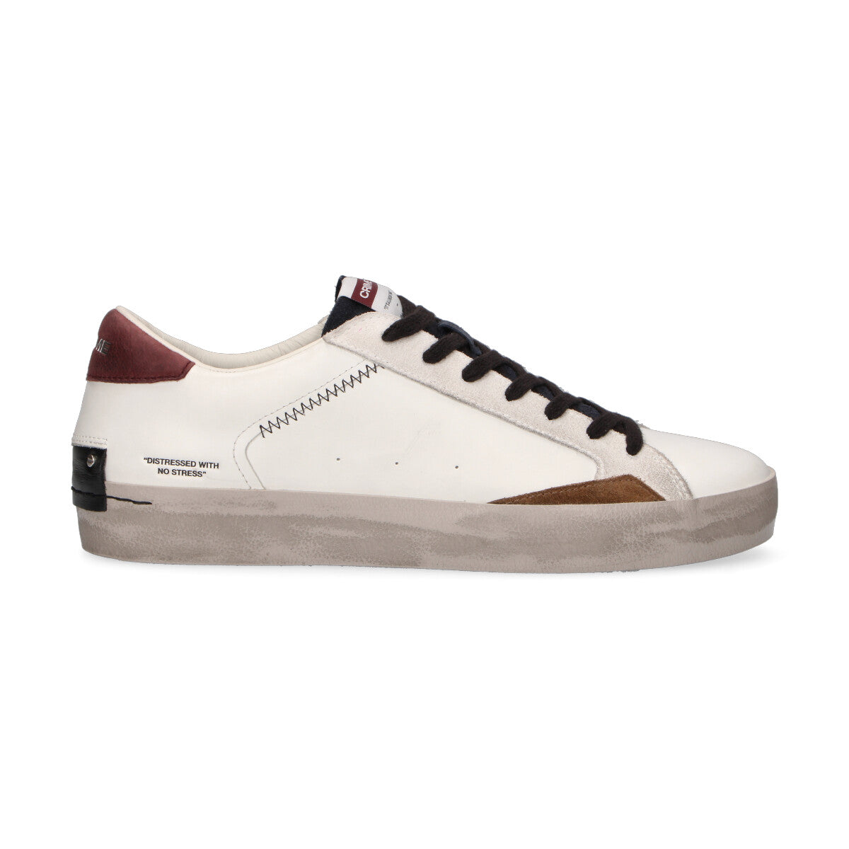Crime London sneaker Distressed pelle bianca