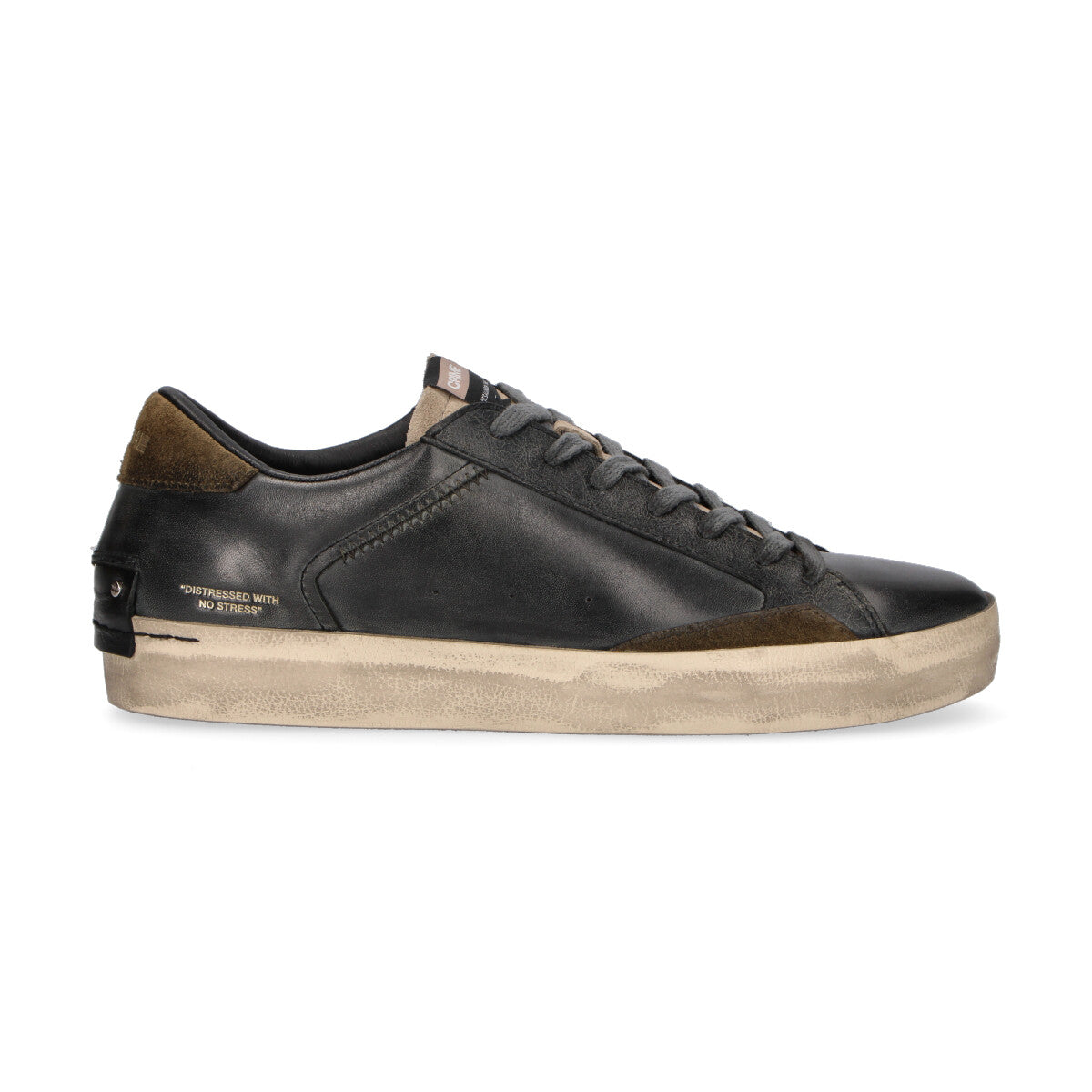 Crime London sneaker Distressed pelle nera
