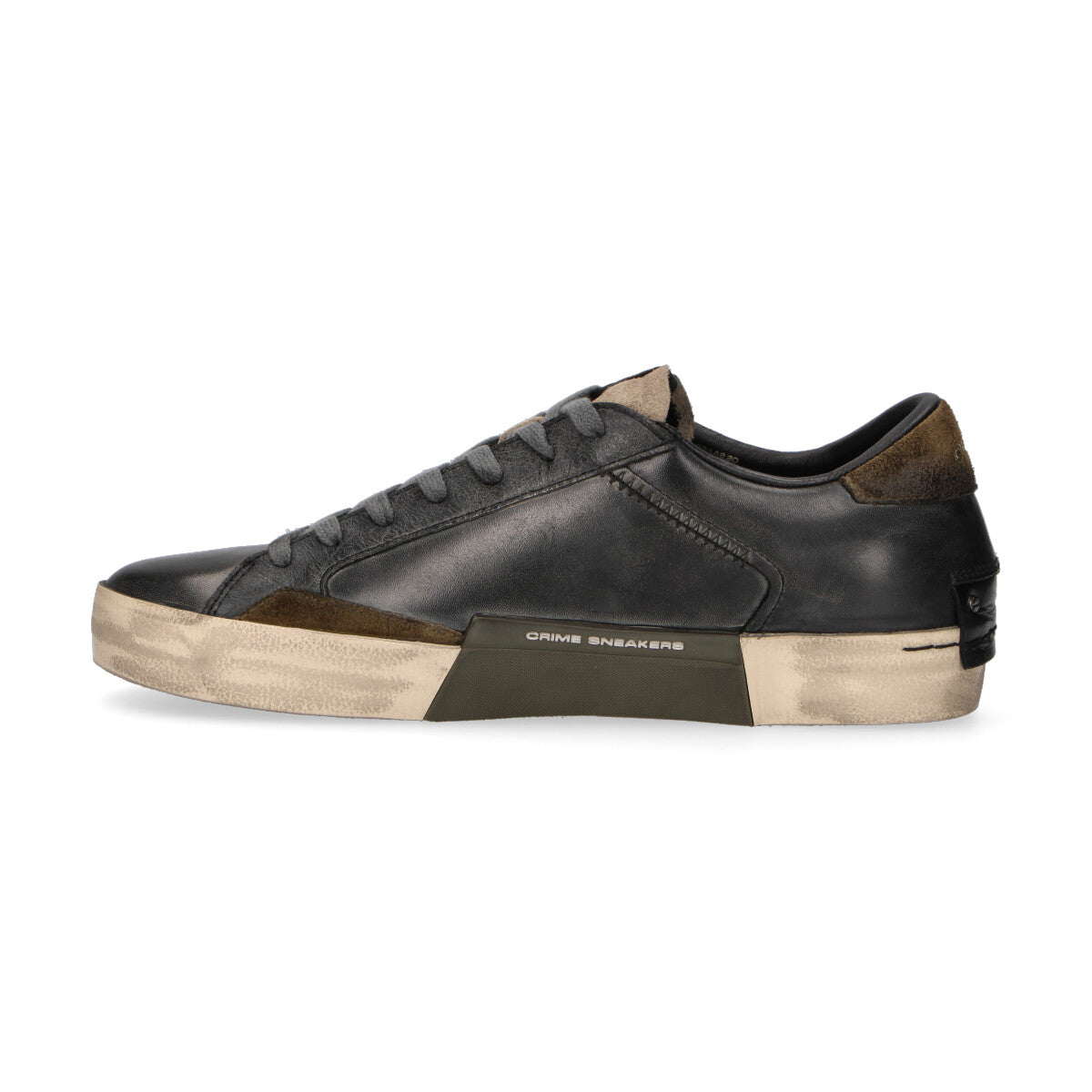 Crime London sneaker Distressed pelle nera