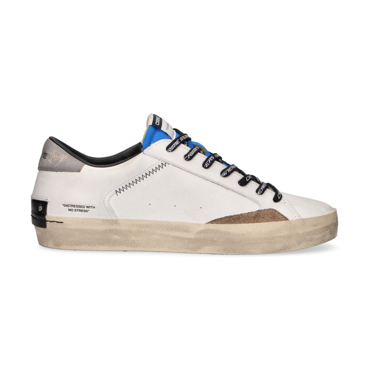 Crime London sneaker Distressed pelle bianca