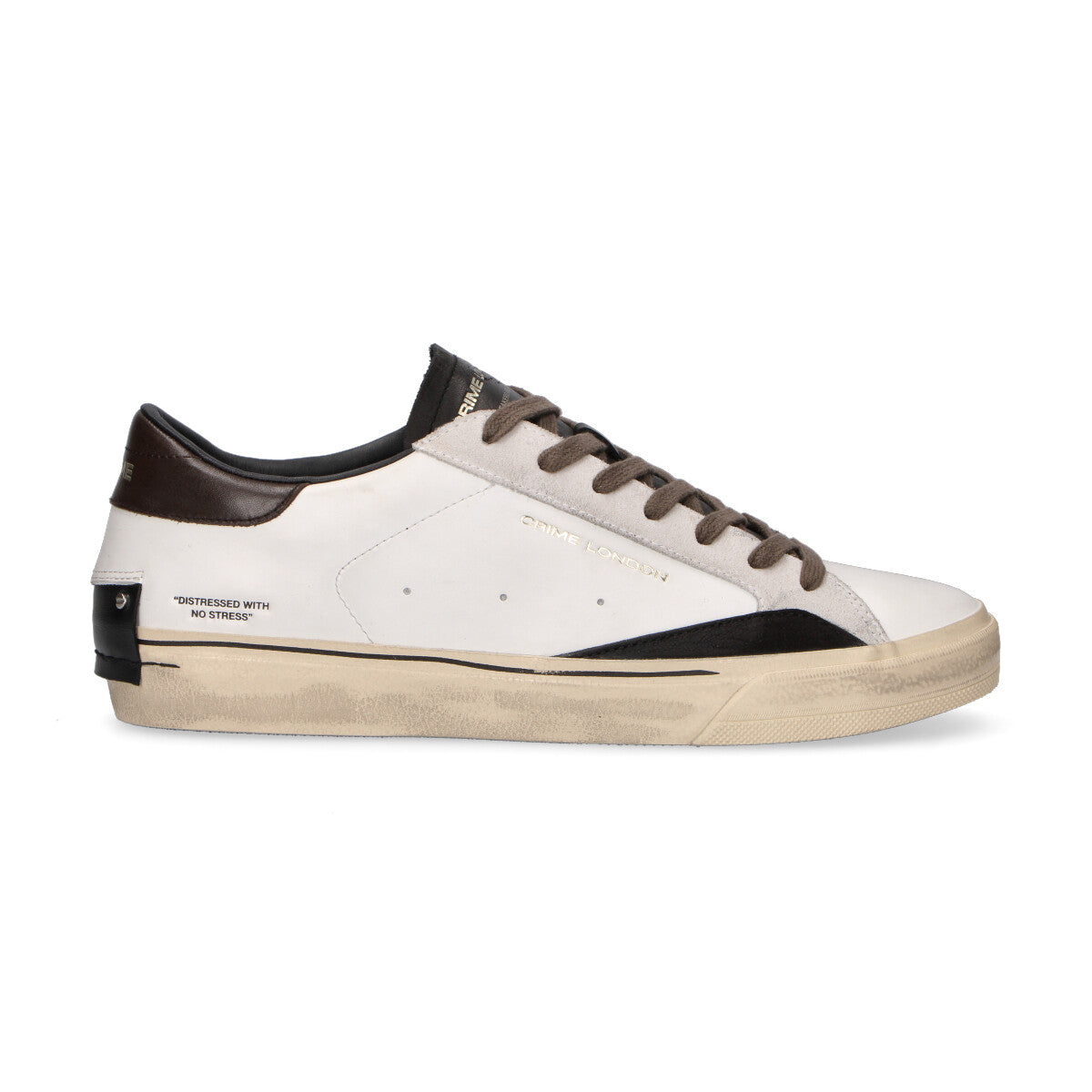 Crime London sneaker Distressed 2.0 pelle bianca