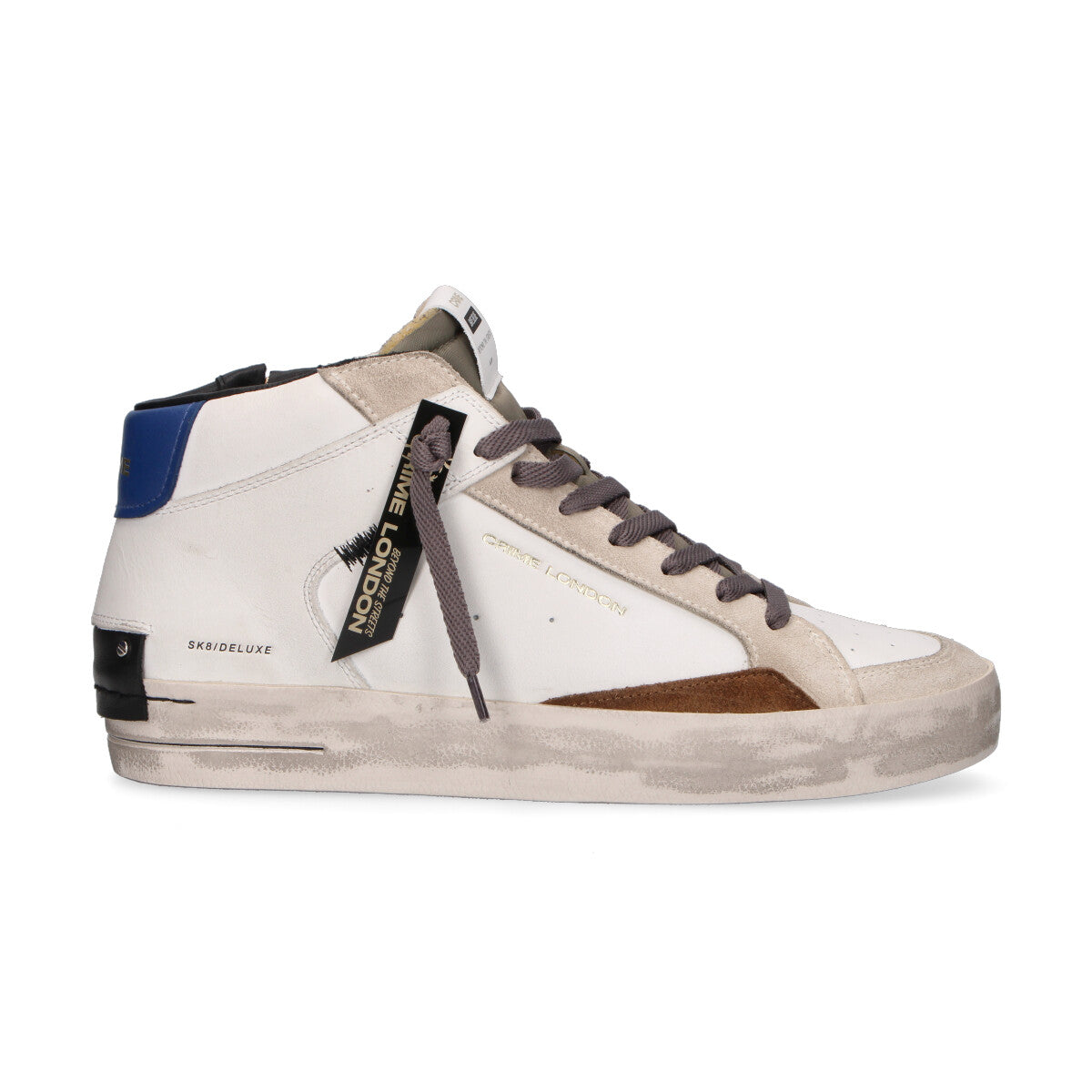 Crime London sneaker SK8 Deluxe Mid bianca
