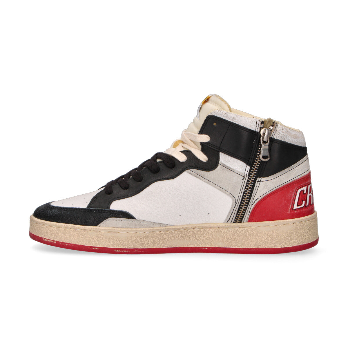Crime London sneaker Chelsea Mid pelle bianca