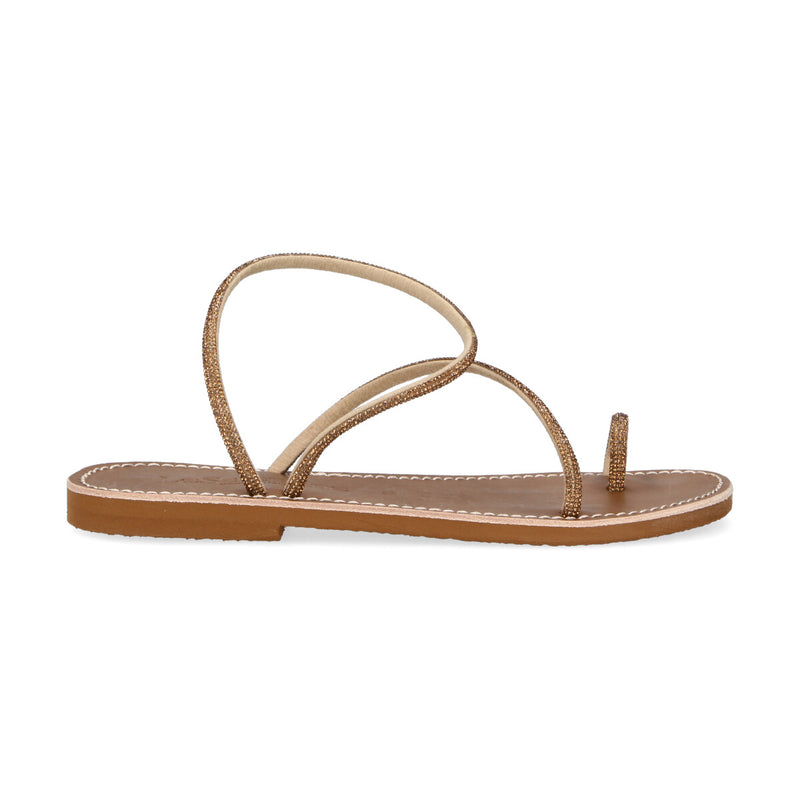 LeSalentine sandalo con strass oro