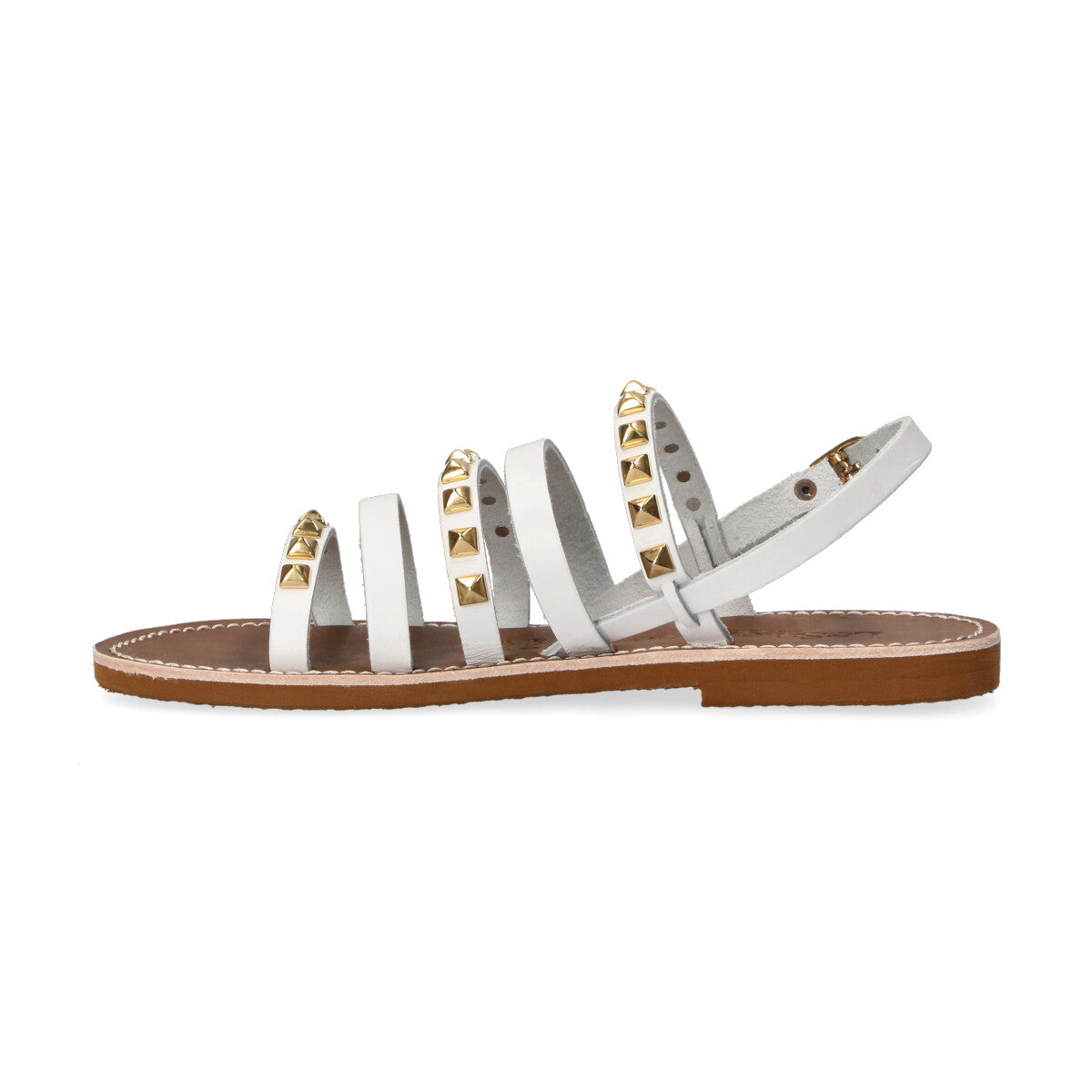 LeSalentine sandalo borchie pelle bianco