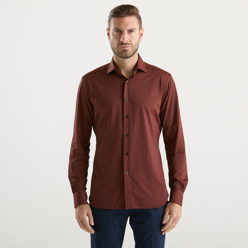 Xacus camicia in tessuto bordeaux
