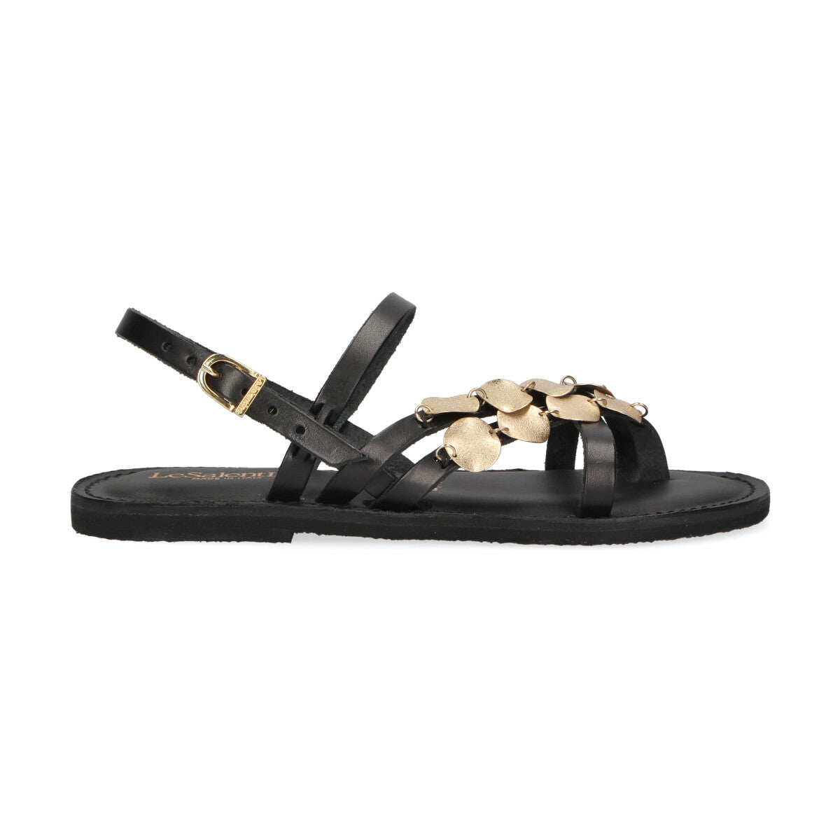 LeSalentine sandalo gioielli pelle nera