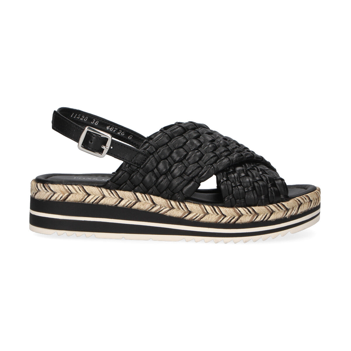 Pons Quintana sandalo Milan intreccio pelle nera