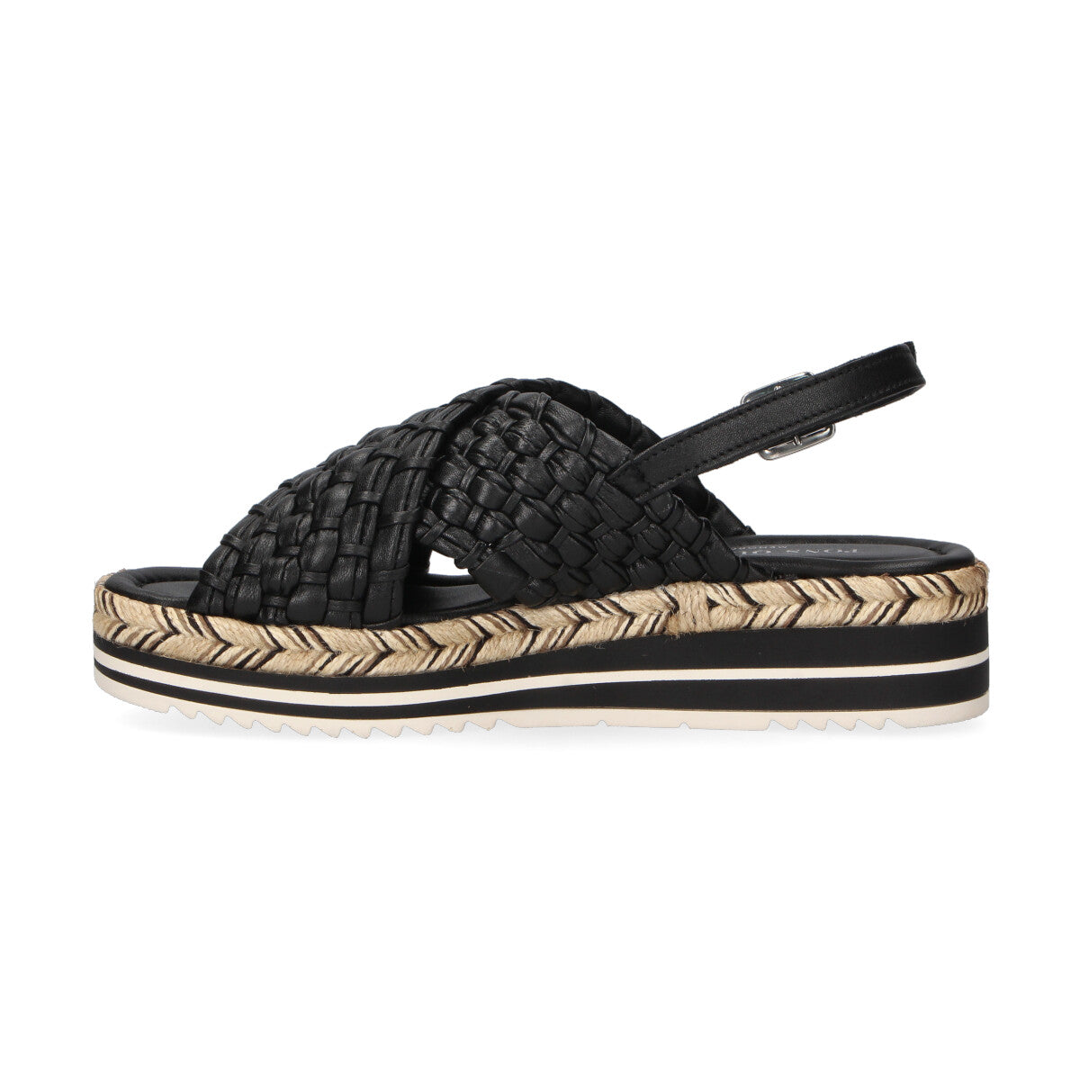 Pons Quintana sandalo Milan intreccio pelle nera