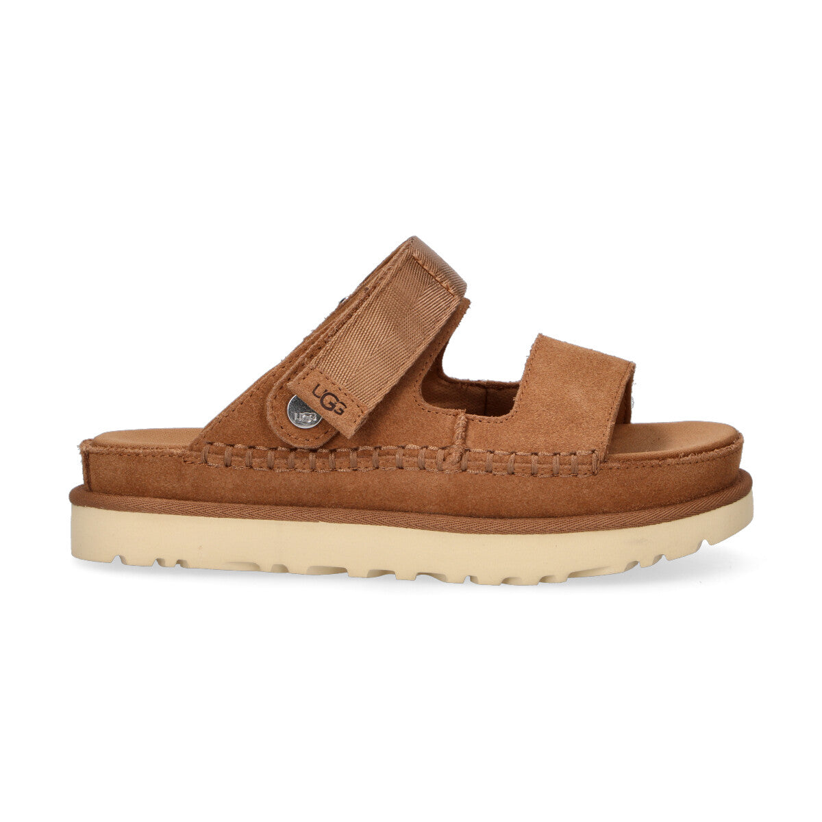 Ugg sandalo GoldenStar Glide in camoscio chestnut