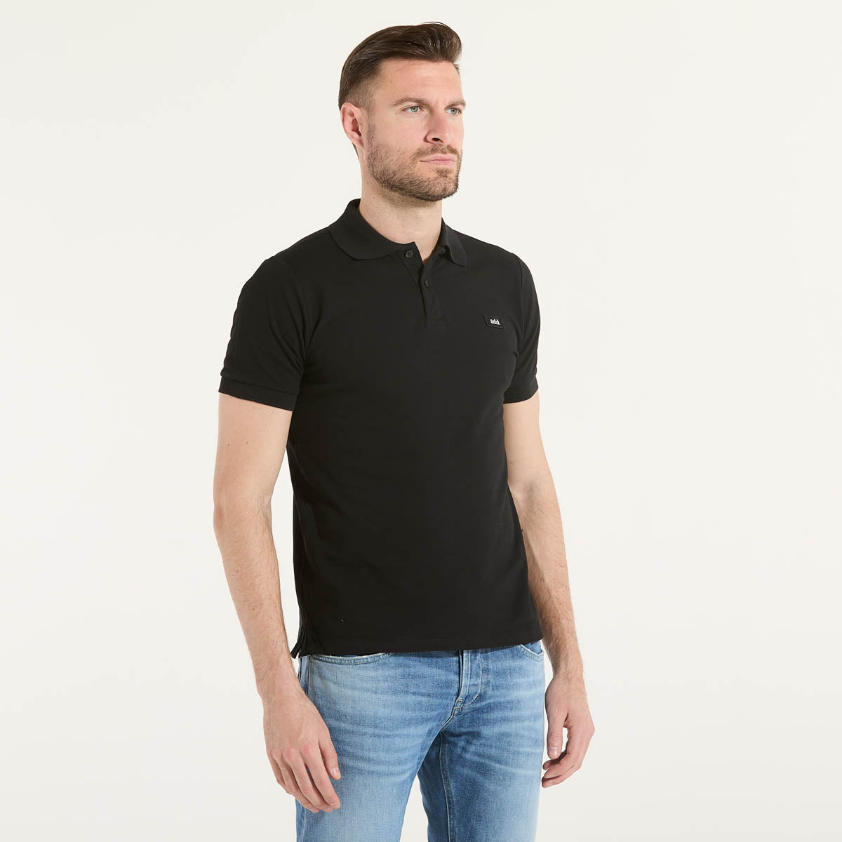 ADD polo basic logo in tessuto nero