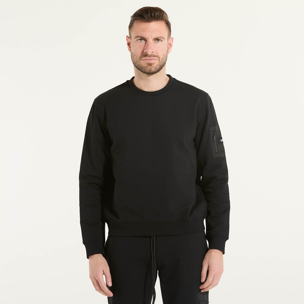 ADD felpa girocollo small logo in tessuto nera