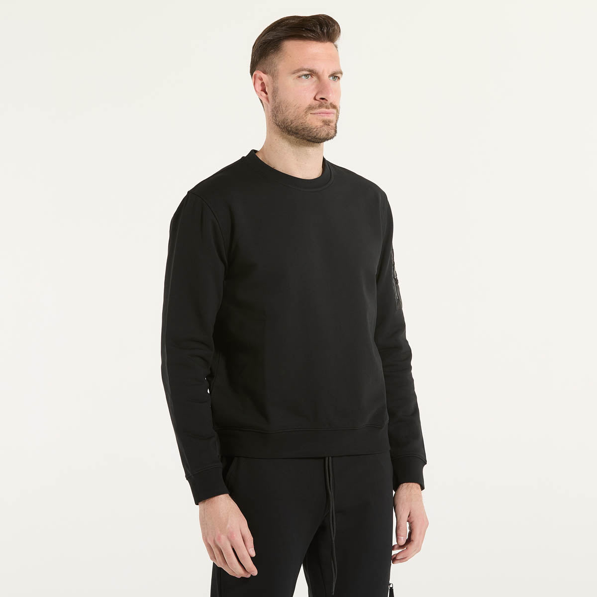 ADD felpa girocollo small logo in tessuto nera