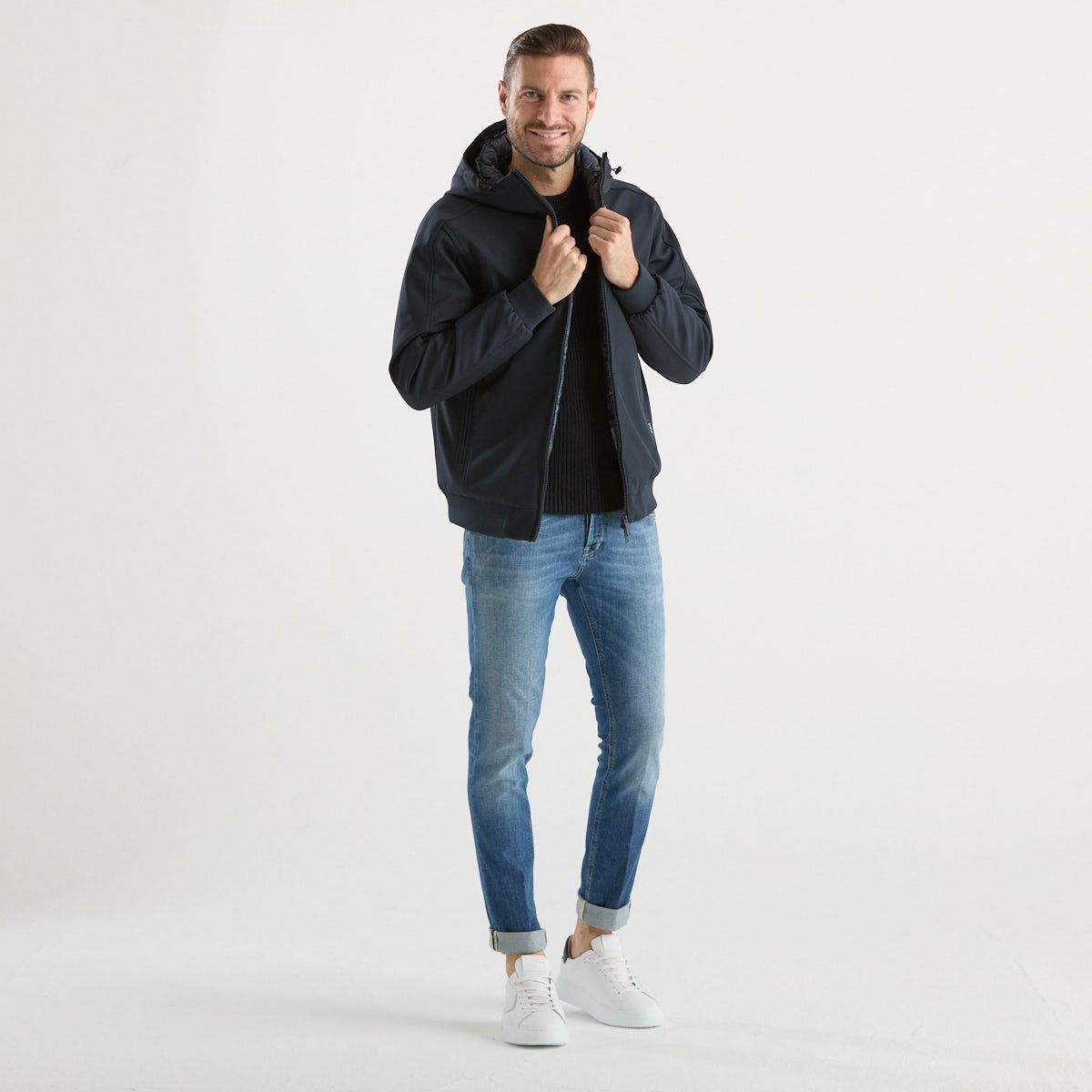 ADD giubbino corto con cappuccio blu