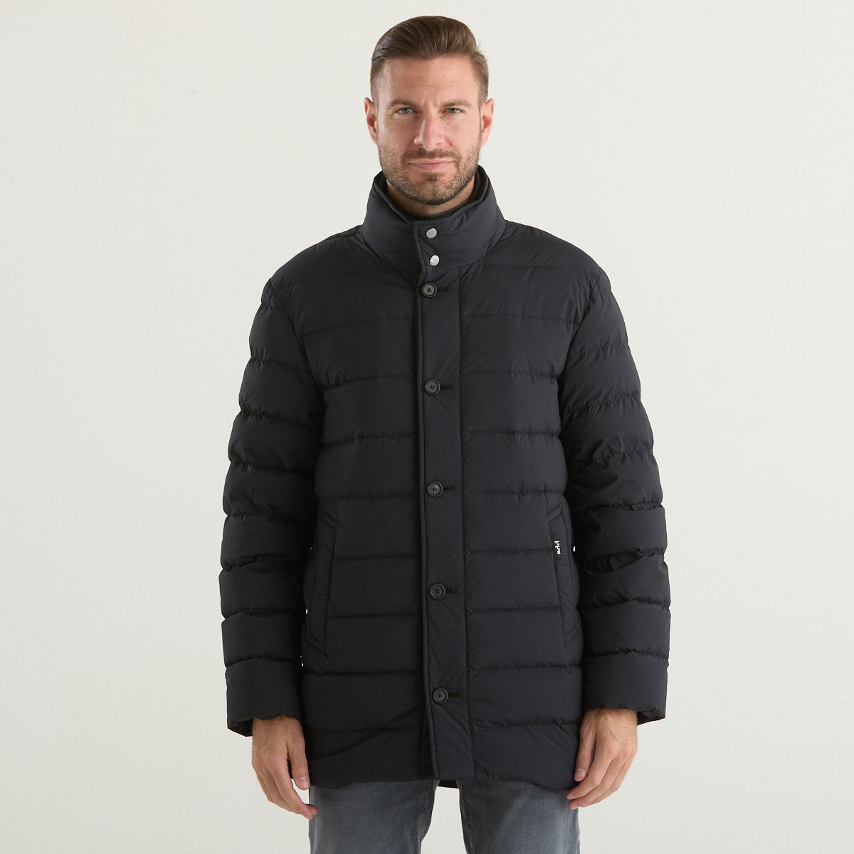 Add piumino imbottito in tessuto antracite