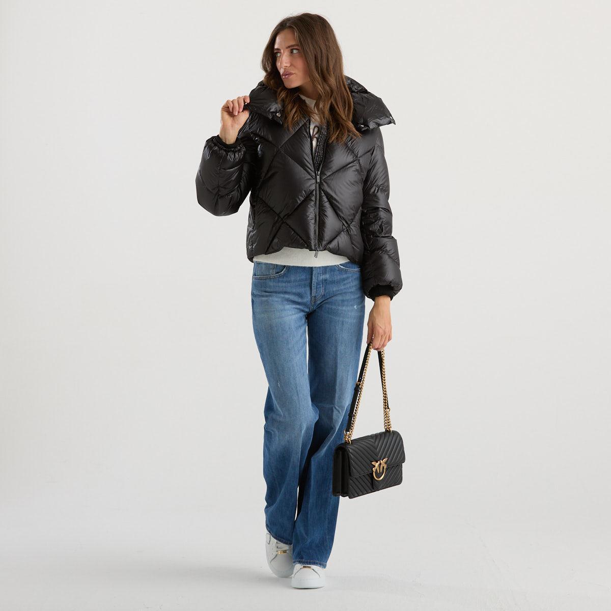 ADD piumino trapuntato con cappuccio nero