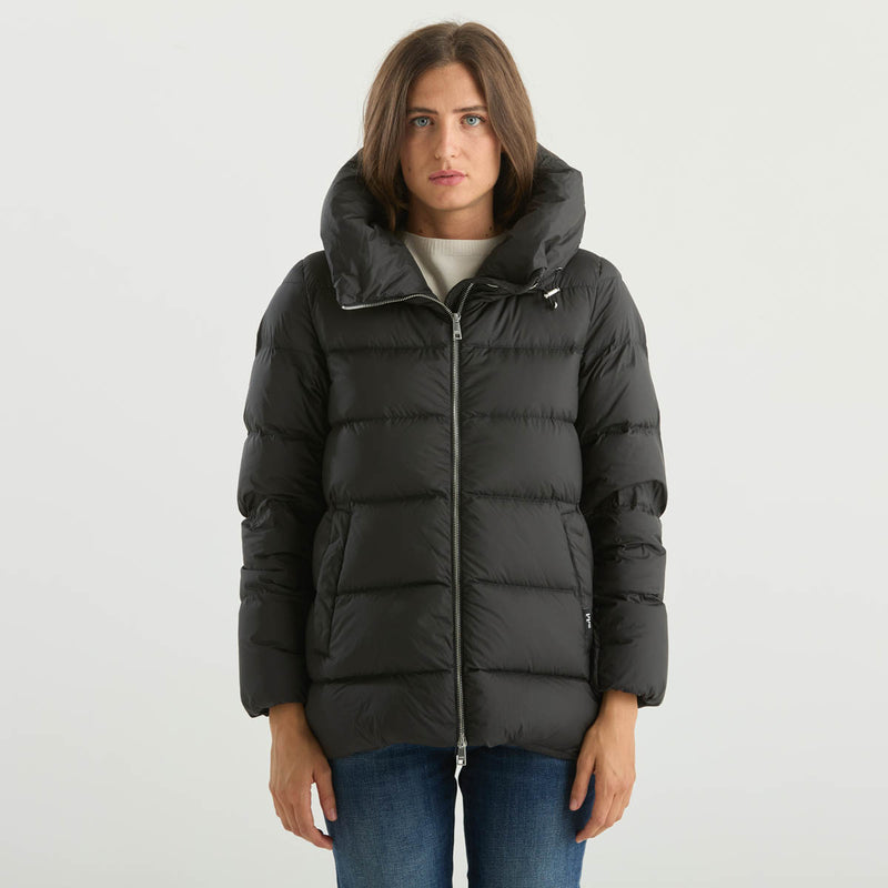 ADD giubbotto con cappuccio in tessuto nero