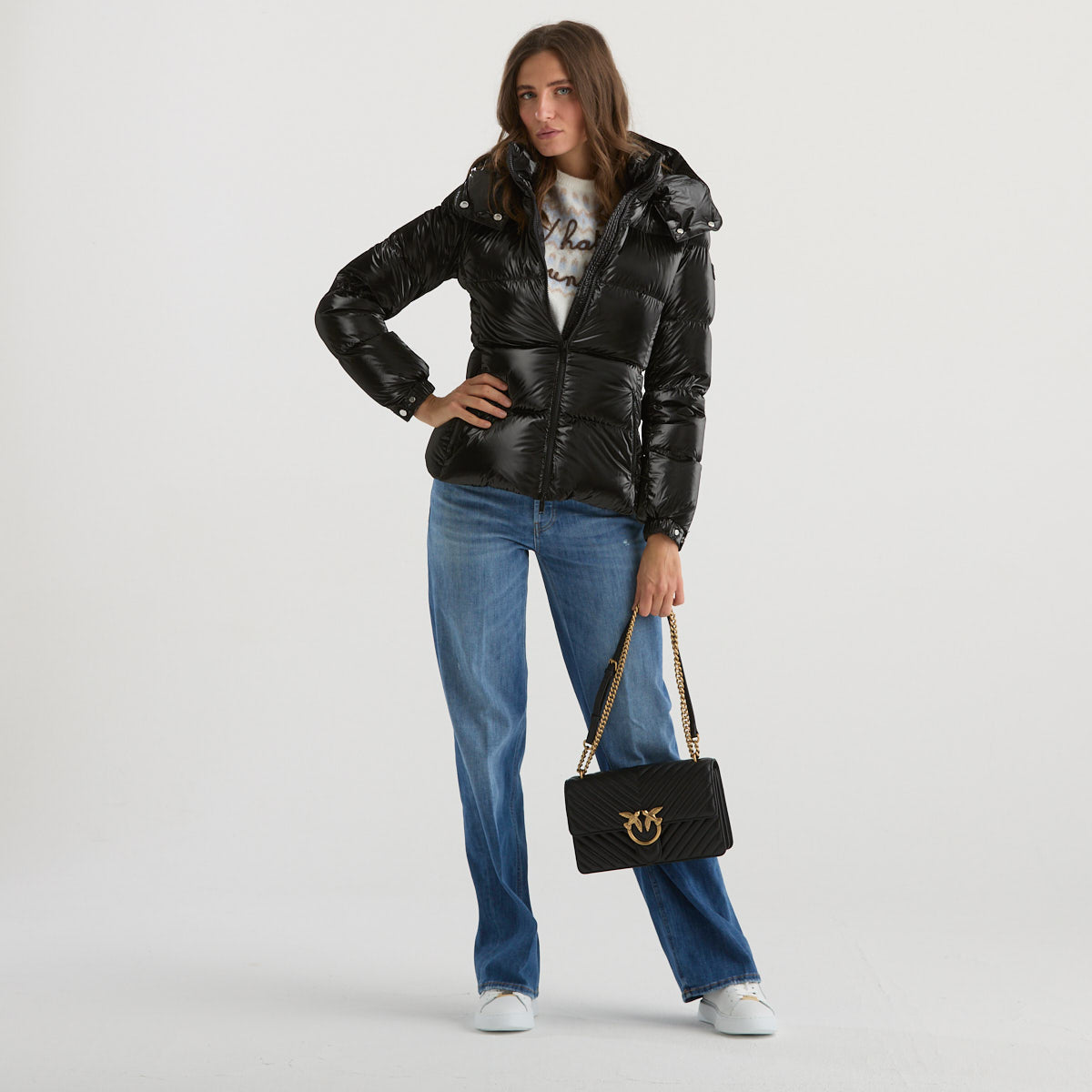 ADD piumino corto con cappuccio nero