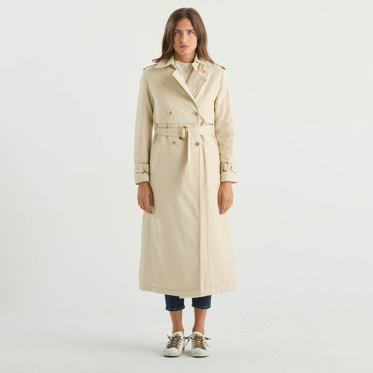 ADD trench lungo in tessuto beige